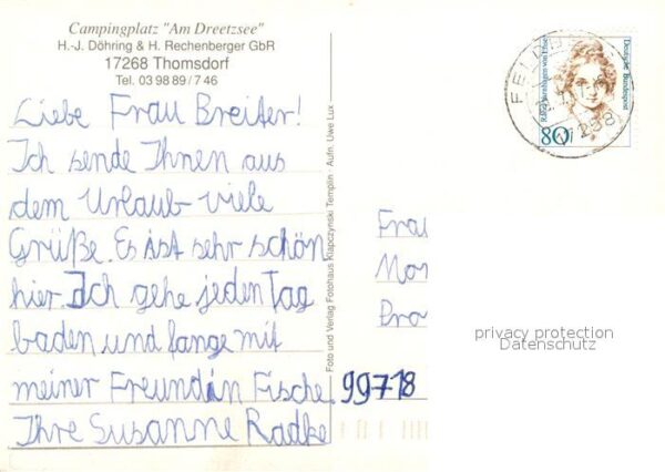 Thomsdorf Boitzenburger Land Campingplatz Am Dreetzsee Feldberger Se – Bild 2