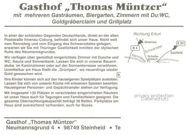 Steinheid Gasthof Thomas Müntzer Biergarten Goldg – Bild 2