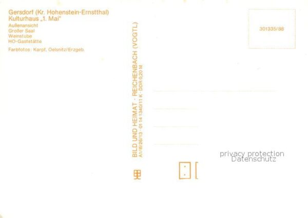 Gersdorf Hohenstein-Ernstthal Kulturhaus 1. Mai Saal Restaurant – Bild 2
