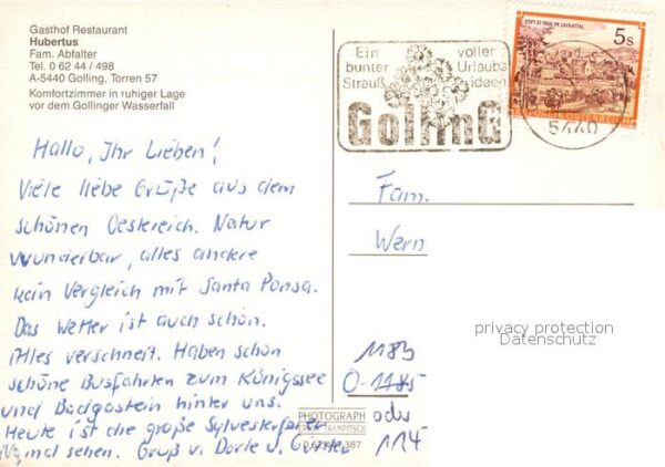 Torren Golling Gasthof Restaurant Hubertus Wasserfall – Bild 2