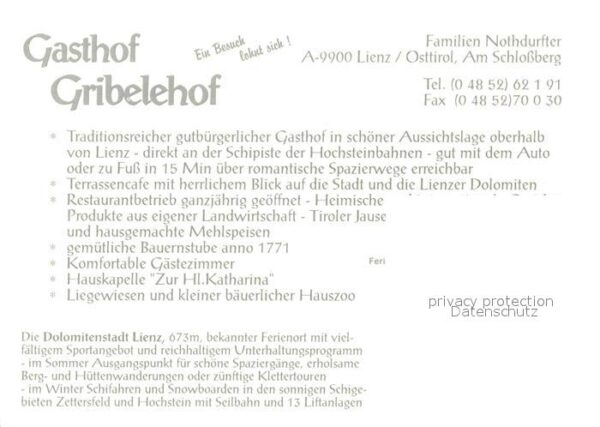 Lienz Tirol Gasthof Gribelehof Kapelle Winterpanora – Bild 2