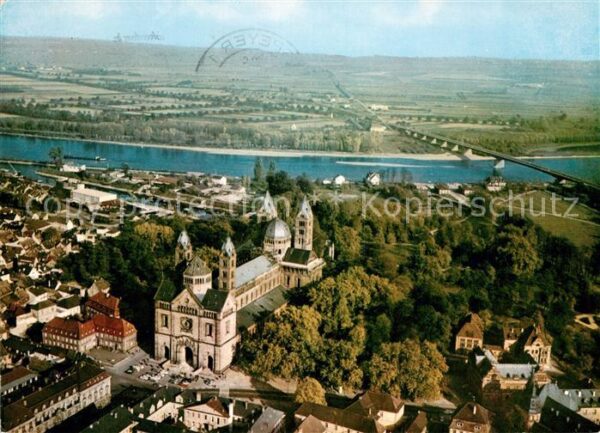 Speyer Rhein Dom Rheinbrücke Fliegeraufnahme