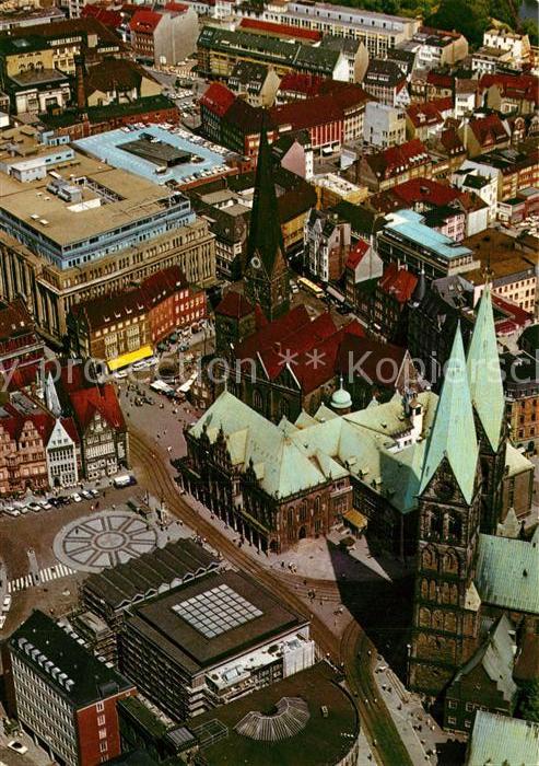 Bremen Marktplatz Kirche Fliegeraufnahme