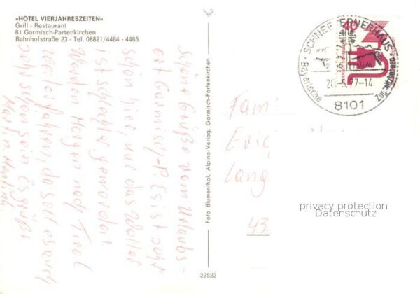 Garmisch-Partenkirchen Hotel Vierjahreszeiten Speisesaal Grill – Bild 2