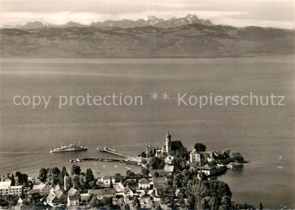 Wasserburg Bodensee Fliegeraufnahme mit Säntis