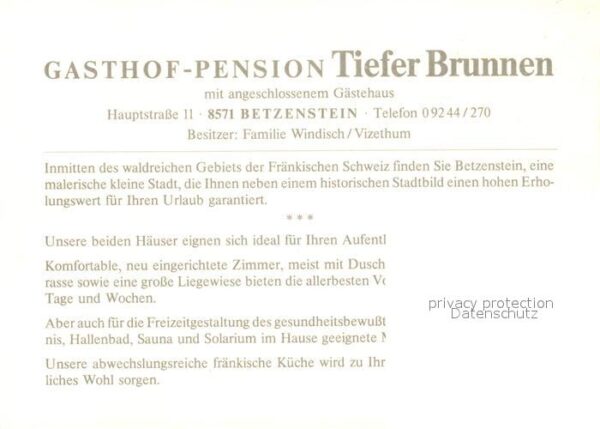 Betzenstein Landgasthof Tiefer Brunen Gastraum Zimm – Bild 2
