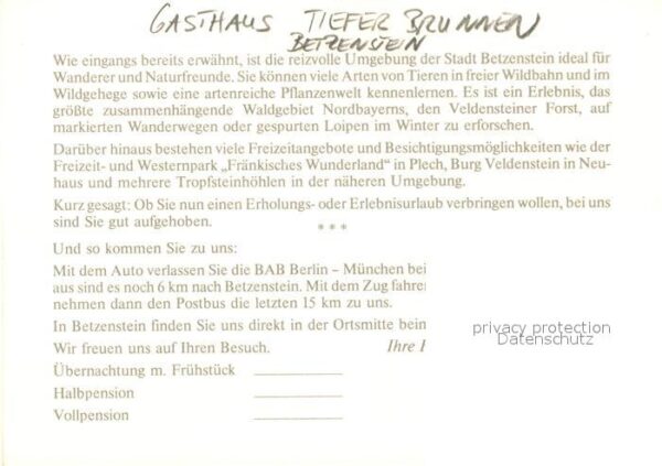 Betzenstein Landgasthof Tiefer Brunnen – Bild 2