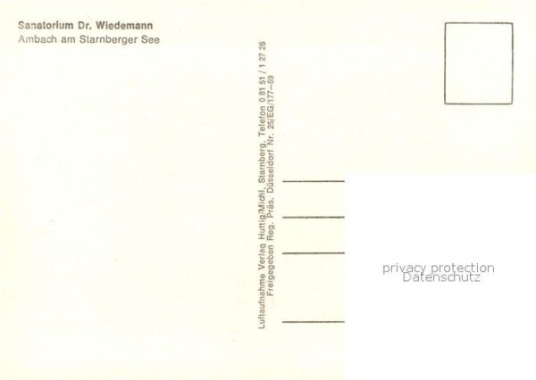 Ambach Starnbergersee Sanatorium Dr Wiedemann Fliegeraufnahme – Bild 2