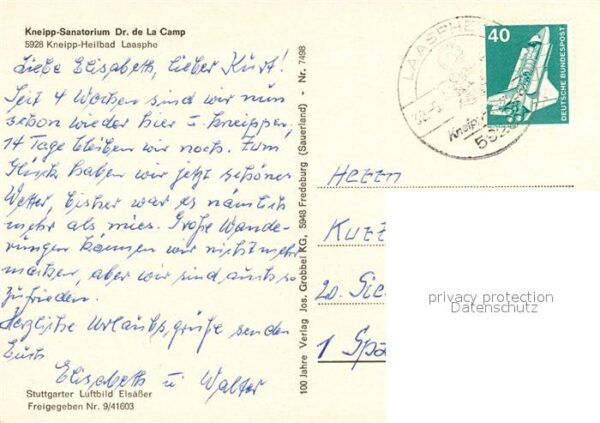 Bad Laasphe Kneipp Sanatorium Dr de La Camp Flieger – Bild 2