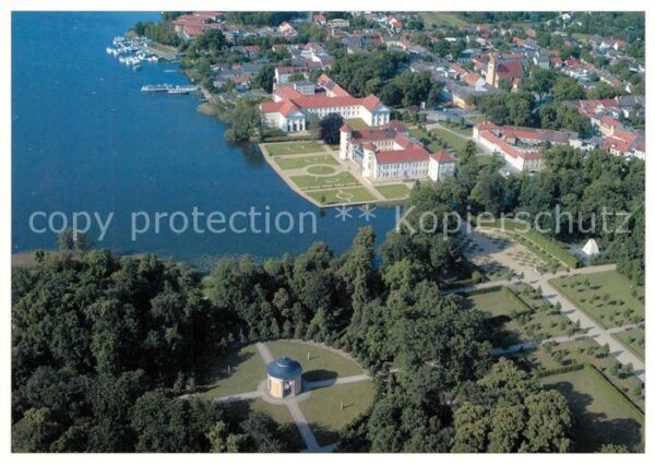 Rheinsberg Schlossensemble mit Park Fliegeraufnahm