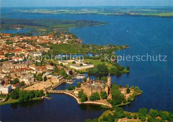 Schwerin Mecklenburg Fliegeraufnahme mit Schloss Alten Garte