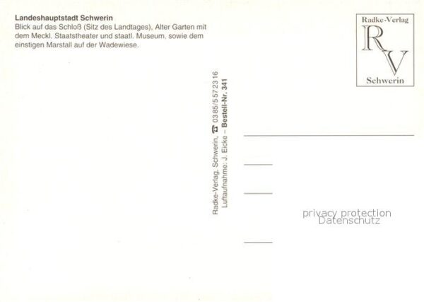 Schwerin Mecklenburg Fliegeraufnahme mit Schloss Alten Garte – Bild 2