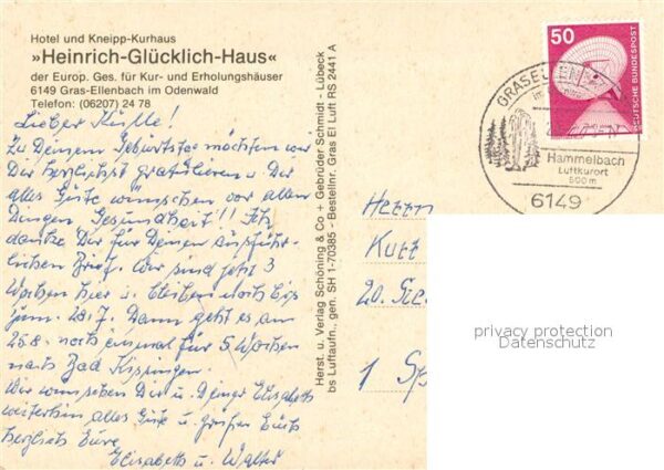 Grasellenbach Kneipp Kurhaus Heinrich Glücklich Haus – Bild 2