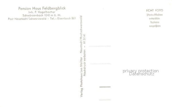 Schwaerzenbach Titisee-Neustadt Pension Haus Feldbergblick Landschaftsp – Bild 2