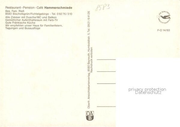 Bischofsgruen Restaurant Pension Cafe Hammerschmiede – Bild 2