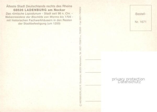 Ladenburg Altstadt Fachwerkhäuser Gasthaus Wappen – Bild 2