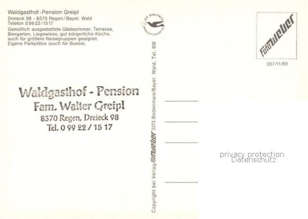 Dreieck Regen Waldgasthof Pension Greipl Restaurant – Bild 2