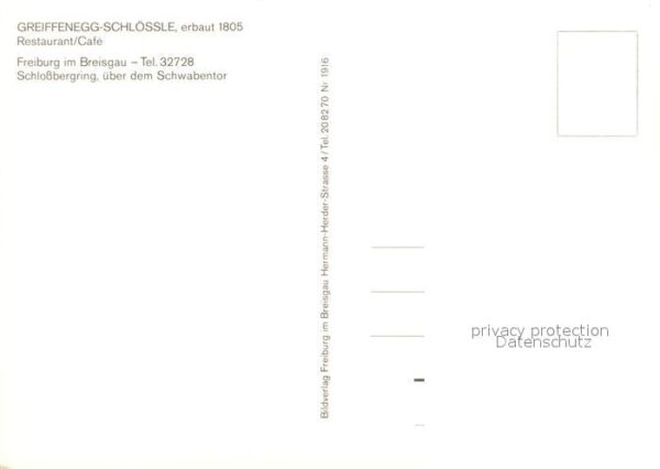 Freiburg Breisgau Greiffenegg Schlössle Restaurant Cafe – Bild 2