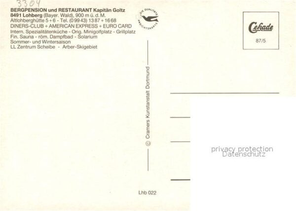 Lohberg Lam Bergpension Restaurant Kapitän Goltz Ba – Bild 2