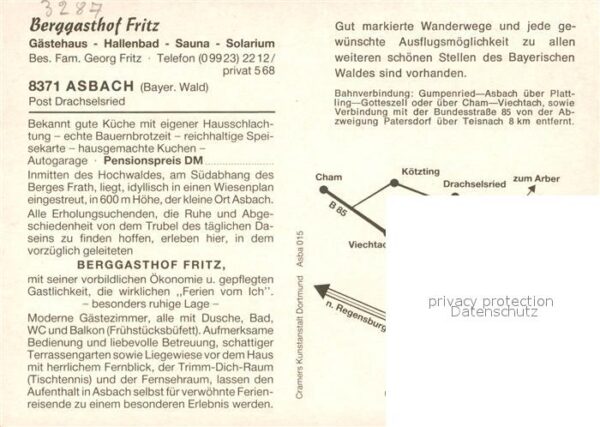 Asbach Drachselsried Berggasthof Fritz Hallenbad Bayerischer – Bild 2