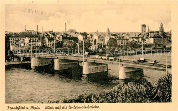 Frankfurt Main Blick auf die Untermainbrücke