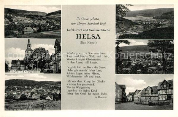 Helsa Teilansichten Landschaftspanorama Kirch