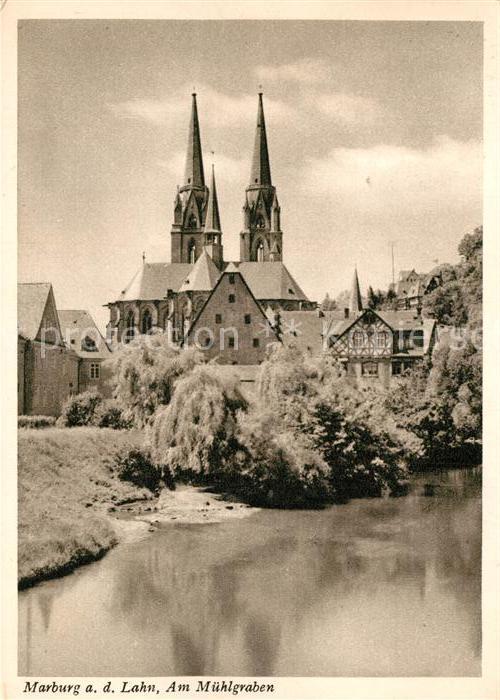 Marburg Lahn Partie am Mühlgraben Kirche