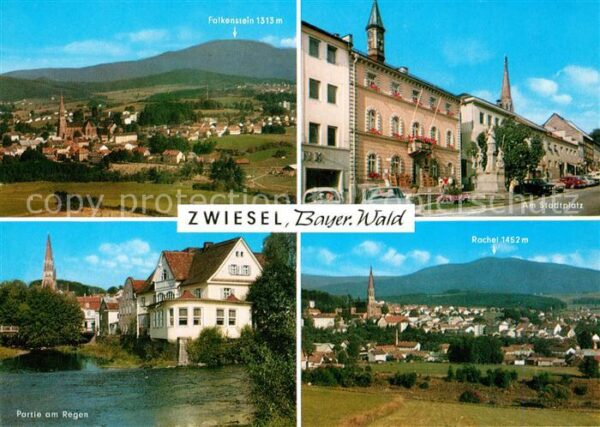 Zwiesel Niederbayern Panorama Blick zum Falkenstein Rachtel