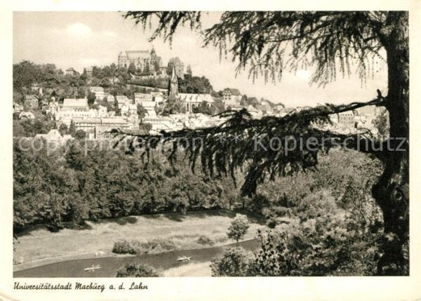 Marburg Lahn Blick zur Altstadt mit Schloss Universi