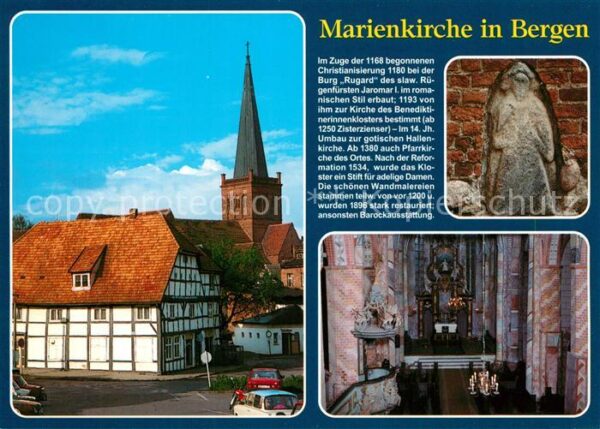 Bergen Ruegen Marienkirche Innenansicht Kanzel Altar