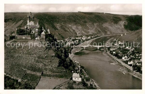Cochem Mosel Burg Mosel Neue Brücke Blick ovn den Dr