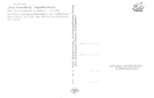 Nentershausen Hessen Burg Tannenburg Jugendherberge – Bild 2