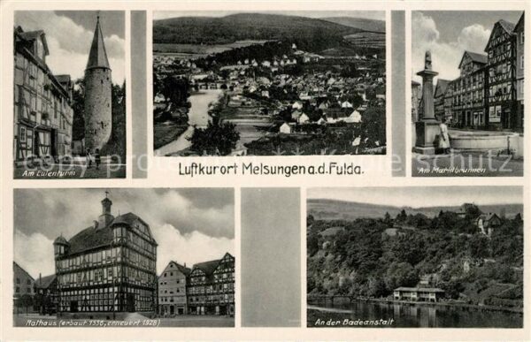 Melsungen Fulda Eulenturm Marktbrunnen Rathaus Badeanst