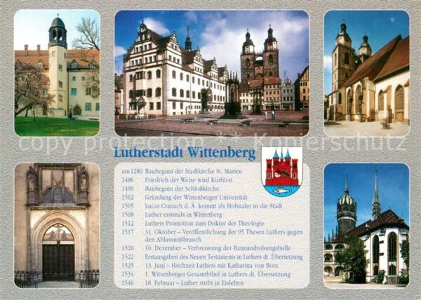 Wittenberg Lutherstadt Lutherhaus Marktplatz Stadtkirche Sankt