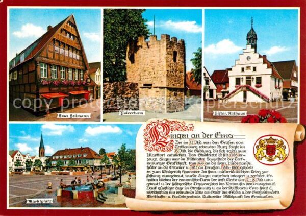 Lingen Ems Haus Hellmann Pulverturm Rathaus Marktp