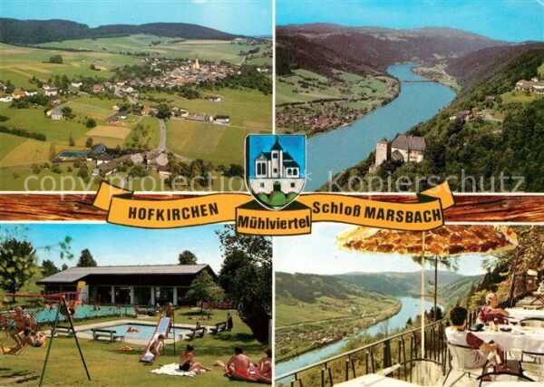 Hofkirchen Muehlkreis Fliegeraufnahme Schwimmbad Terrasse Sch