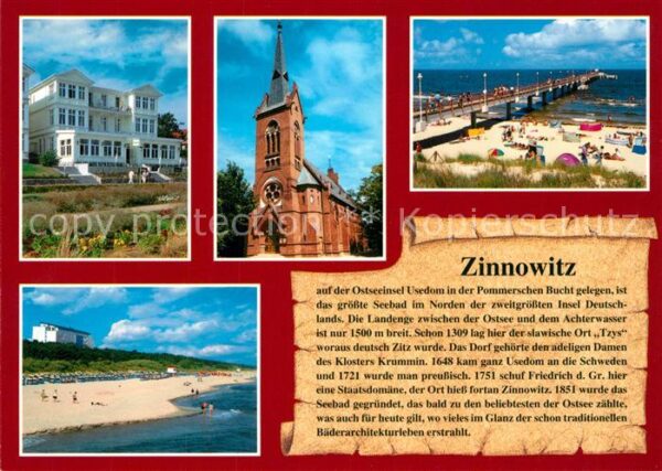 Zinnowitz Ostseebad Vinetabrücke Badestrand Bäderarchitektu