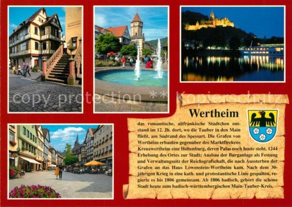 Wertheim Main Mainplatz Burg Marktplatz Nachtaufnahme
