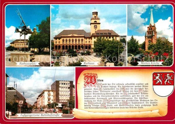 Witten Ruhr Rathausplatz Rathaus Marienkirche Bahnh