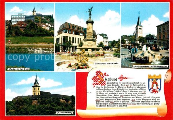 Siegburg Panorama Sieg Ehrenmal Markt Marktbrunn