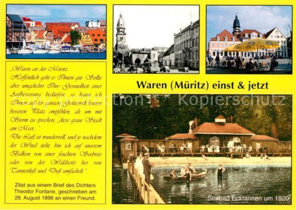 Waren Mueritz Seebad Ecktannen 1920 Hafen Marktplatz