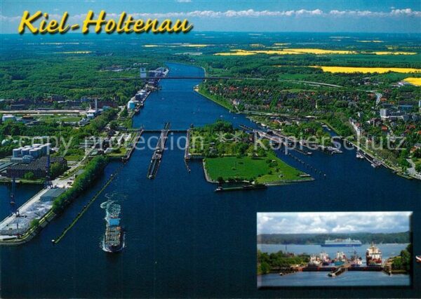 Holtenau Kiel Fliegeraufnahme Neue und alte Schleusen