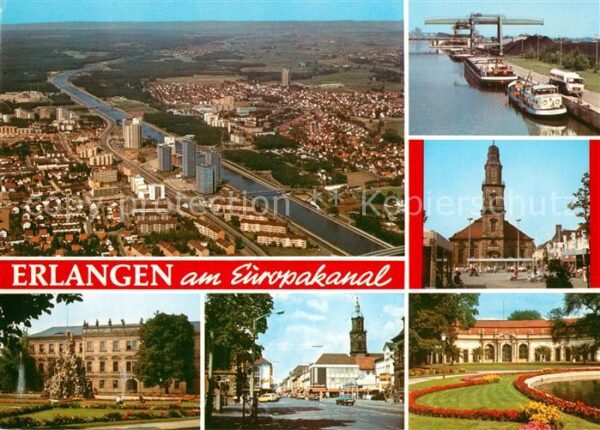 Erlangen Fliegeraufnahme Hafen Park Stadtansicht