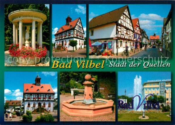 Bad Vilbel Kurquelle Brunnen Fachwerkhäuser