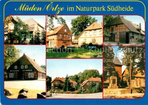 Mueden Oertze Häuser im Naturpark Südheide