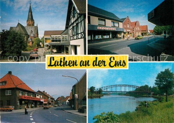Lathen Kirche Apotheke Strassenpartie Emsparti