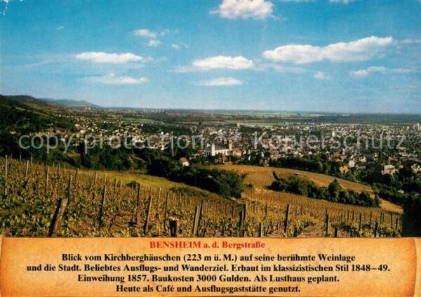 Auerbach Bergstrasse Blick vom Kirchberghäuschen