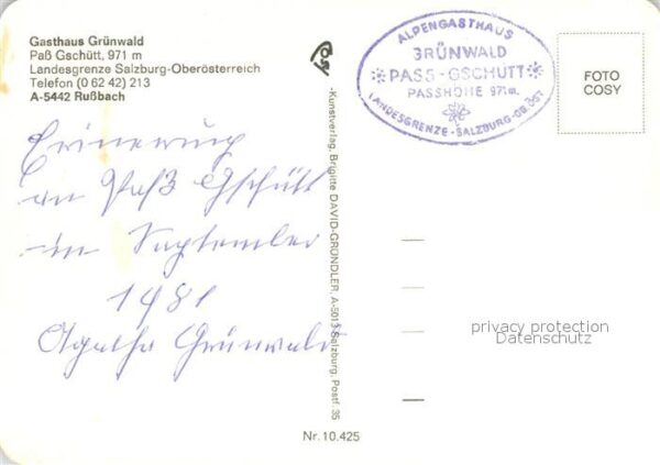 Russbach Pass Gschuett Gasthaus Grünwald – Bild 2