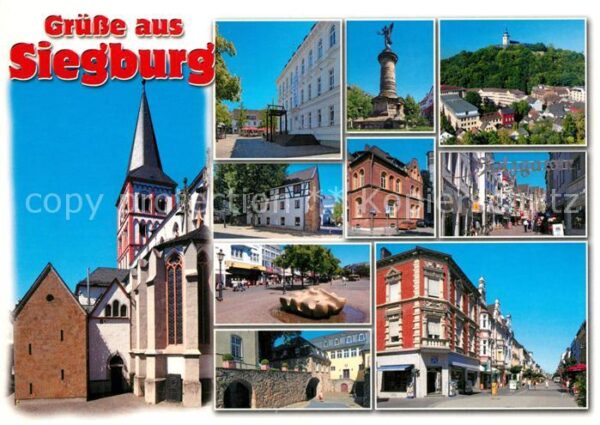 Siegburg Kirche Teilansichten Monument Fussgänge