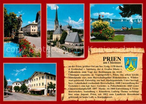 Prien Chiemsee Stadtbrunnen Kirche Am See Ortsmitte